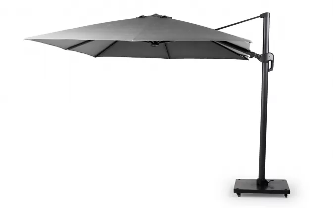 Parasole ogrodowe noga boczna 3 x 3 m antracytowa noga | poszycie jasnoszare DURAFLEX