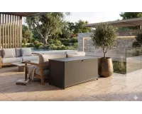 Grafitowa skrzynia ogrodowa aluminiowa z kółkami live 170 x 90 x 90 cm