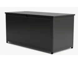 Grafitowa skrzynia ogrodowa aluminiowa z kółkami live 170 x 90 x 90 cm