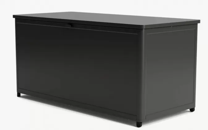 Grafitowa skrzynia ogrodowa aluminiowa z kółkami live 170 x 90 x 90 cm