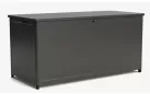 Grafitowa aluminiowa duża skrzynia ogrodowa z kółkami 205 x 95 x 100 cm LIFEBOX