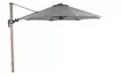 Ośmiokątny parasol ogrodowy 350 cm w noga woodlook / poszycie szaropiaskowe