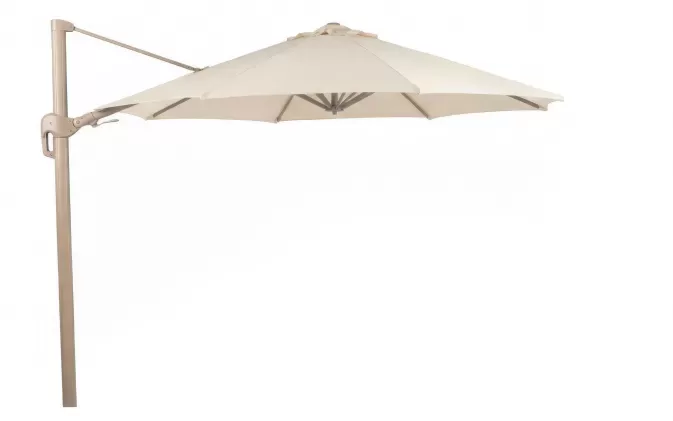 Ośmiokątny parasol ogrodowy 350 cm w kolorze jasno beżowym duraflekx