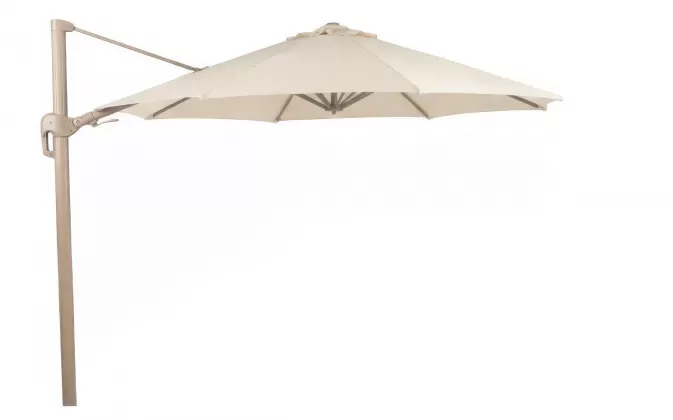 Ośmiokątny parasol ogrodowy 350 cm w kolorze jasno beżowym duraflekx