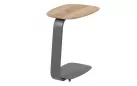 Aluminiowy stolik boczny antracytowy czy z blatem z drewna teak GENTLE