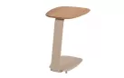 Aluminiowy stolik boczny beż czy z blatem z drewna teak GENTLE