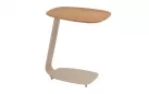Aluminiowy stolik boczny beż czy z blatem z drewna teak GENTLE