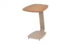 Aluminiowy stolik boczny beż czy z blatem z drewna teak GENTLE