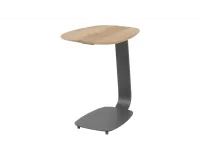 Aluminiowy stolik boczny antracytowy czy z blatem z drewna teak GENTLE