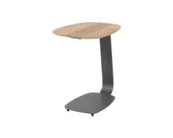 Aluminiowy stolik boczny antracytowy czy z blatem z drewna teak GENTLE