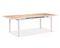 Biały stół ogrodowy rozsuwany 180-240 z blatem teak HECK Higold