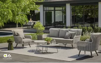 Luksusowy zestaw wypoczynkowy z wysokimi oparciami w klasycznym stylu KEY LARGO applebee