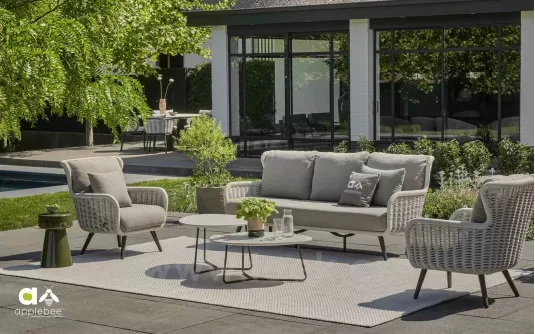 Luksusowy zestaw wypoczynkowy z wysokimi oparciami w klasycznym stylu KEY LARGO applebee