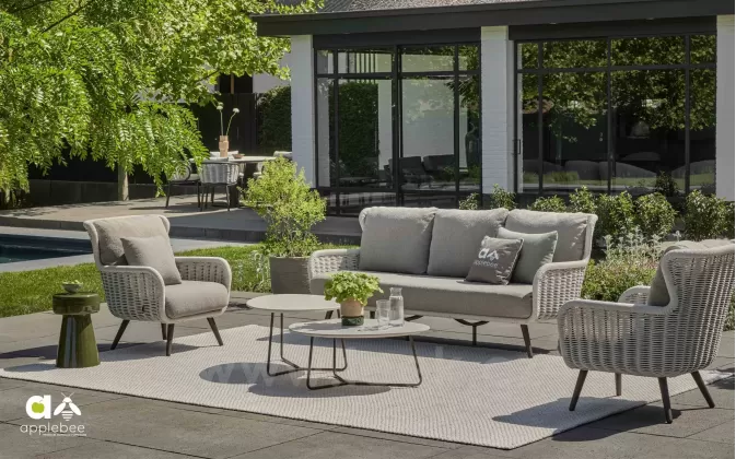 Luksusowy zestaw wypoczynkowy z wysokimi oparciami w klasycznym stylu KEY LARGO applebee