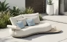 Luksusowa sofa ogrodowa CALLA Higold boucle ze stolikiem bocznym