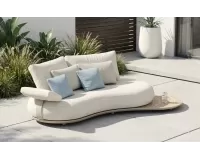 Luksusowa sofa ogrodowa CALLA Higold boucle ze stolikiem bocznym