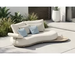Luksusowa sofa ogrodowa CALLA Higold boucle ze stolikiem bocznym