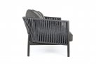Antracytowa szeroka sofa nowoczesna na taras aluminiowa FLOENCIA bizzotto