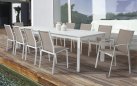 Biały zestaw stołowy aluminiowy z rozkładanym stołem 160-240x100 KONNOR bizzotto