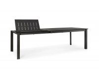Ciemnoszary rozkładany stół 160-240x100 aluminiowy ogrodowy KONNOR bizzotto