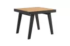 Kwadratowy stół ogrodowy aluminiowy z blatem teak EMOTI 90 x 90 cm