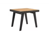Kwadratowy stół ogrodowy aluminiowy z blatem teak EMOTI 90 x 90 cm