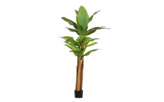 Duży sztuczny bananowiec w donicy cementowej 240 cm 22 liście