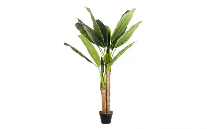 Ozdobna roślina doniczkowa sztuczna bananowiec 135 cm 14 liści