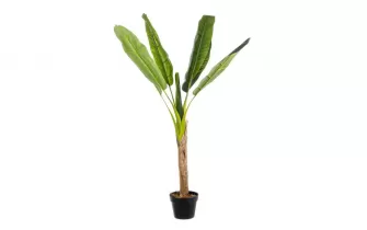 Sztuczna roślina doniczkowa ozdobna bananowiec 113 cm 7 liści