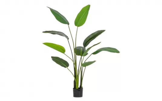 Strelicja dekoracyjna sztuczna 150 cm 10 liści w doniczce