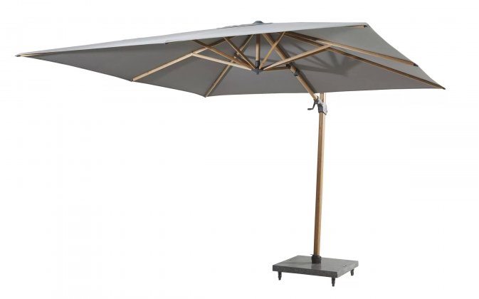 Parasol ogrodowy 300x300 cm ekskluzywny SIESTA PREMIUM noga DREWNO / poszycie ANTRACYT