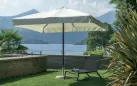Parasol ogrodowy 3x3 m z nogą centralną noga antracyt i kremowe poszycie FAUSTO