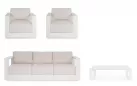 Meble kość słoniowa aluminiowe sofa + 2 fotele i stolik MOSES bizzotto