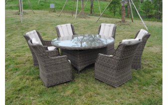 zestaw stołowy ogrodowy brązowoszary-mix
