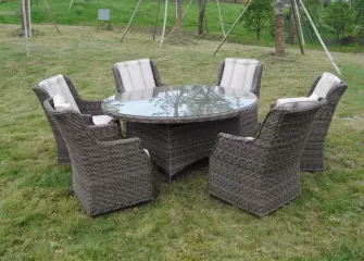 zestaw stołowy ogrodowy brązowoszary-mix