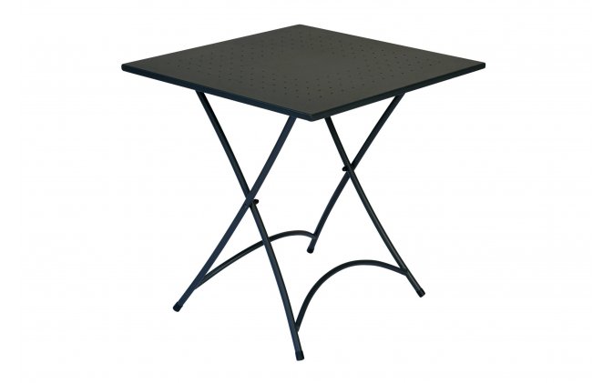 Kwadratowy składany stolik stalowy ogrodowy ocynkowany grafitowy 70x70 SINNA