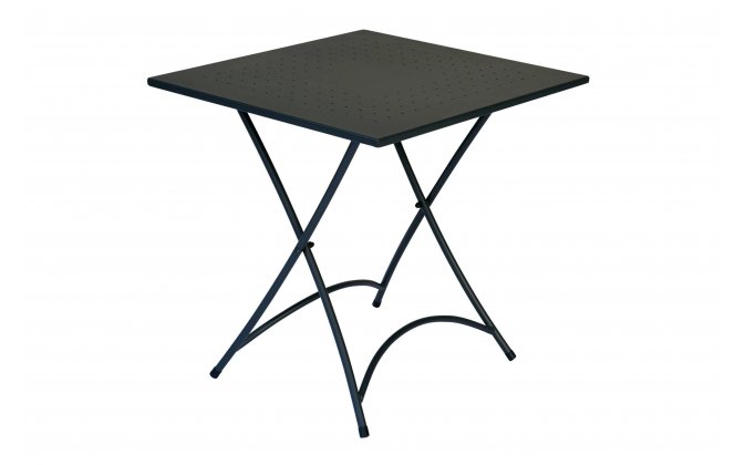 Kwadratowy składany stolik stalowy ogrodowy ocynkowany grafitowy 70x70 SINNA