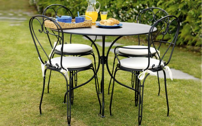 Okrągły stół na taras lub do ogródków BALATA d90 cm stal malowany proszkowo