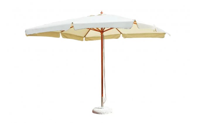 Kremowy parasol 3x2 noga centralna 3x2 m LUXO 
