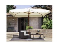 Parasol 3x3 LUXO noga centralna drewniana poszycie kremowe lub szare