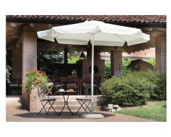 Biały parasol 8-kątny z falbaną śr. 300 cm