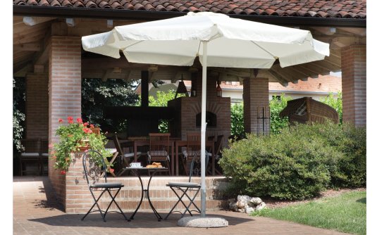 Biały parasol 8-kątny z falbaną śr. 300 cm