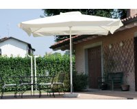 Parasol kwadratowy ogrodowy aluminiowy noga biała kremowy ORTIGA 3x3 m