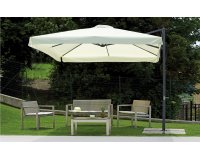 Kremowy parasol ogrodowy noga boczna 3x3 ISLETA