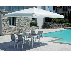 Biały parasol ogrodowy noga boczna 3x3 ISLETA