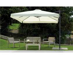 Kremowy parasol ogrodowy noga boczna 3x3 ISLETA