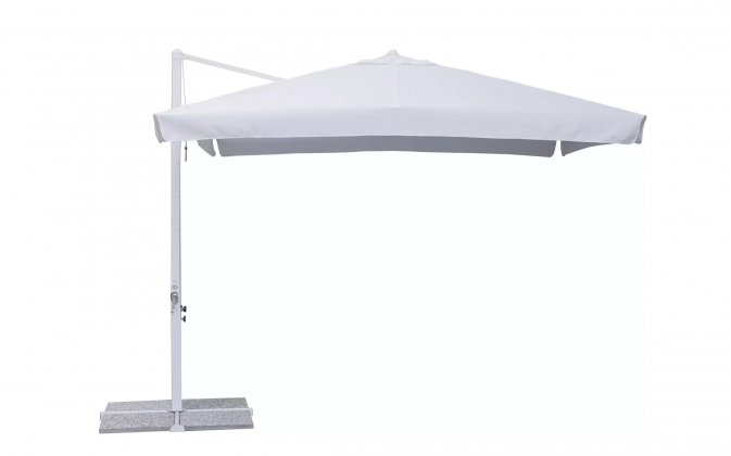 Biały parasol ogrodowy noga boczna 3x3 ISLETA