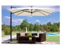 kwadratowy parasol 3x3 m z nogą boczną kolor kremowy