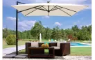 kwadratowy parasol 3x3 m z nogą boczną kolor kremowy