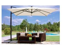 kwadratowy parasol 3x3 m z nogą boczną kolor kremowy